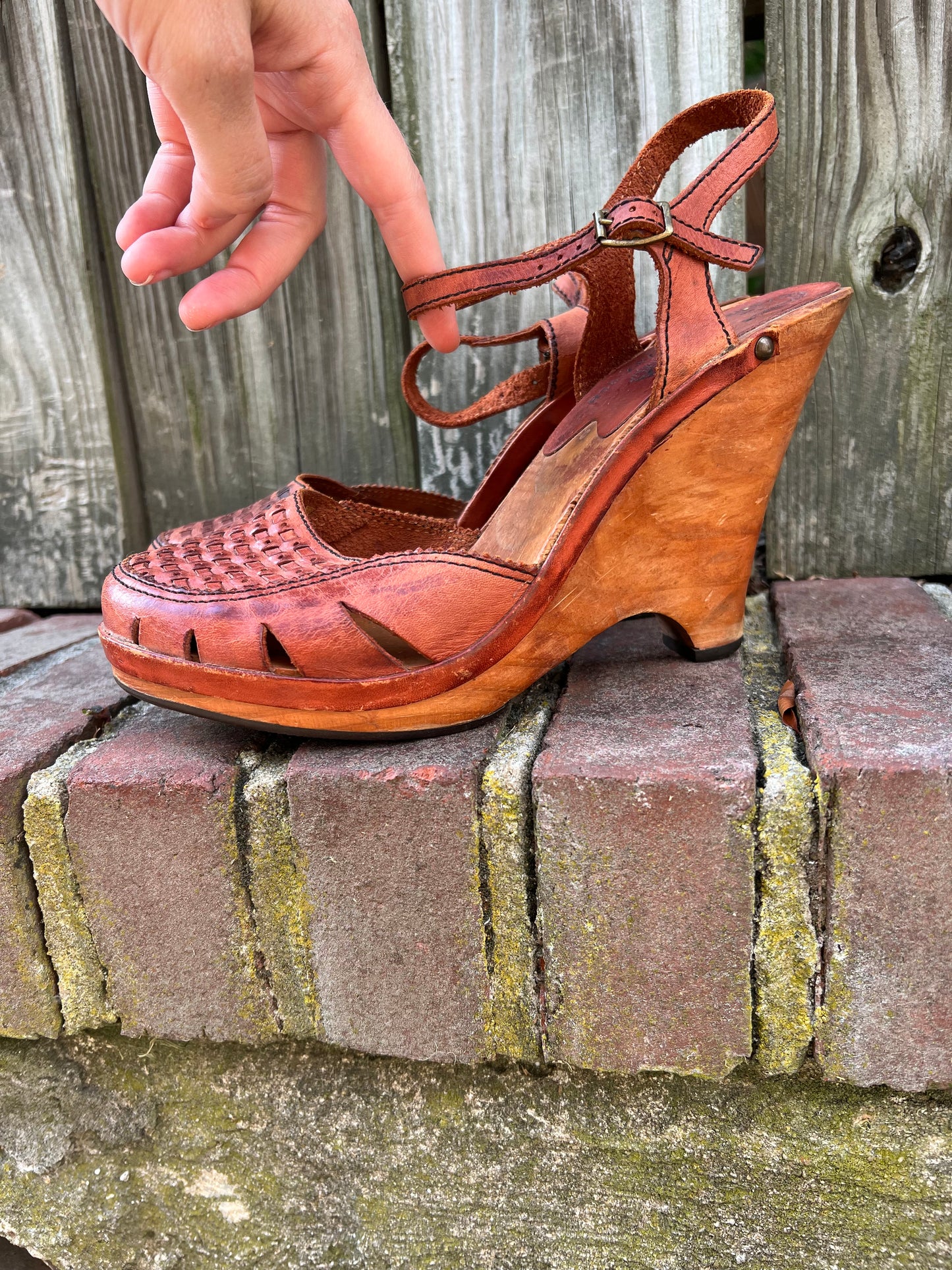 Wood and Leather Heels