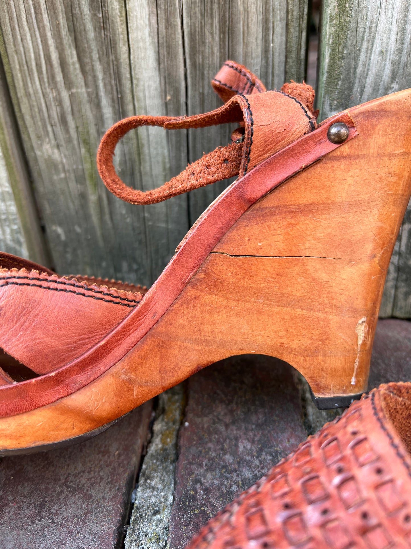 Wood and Leather Heels