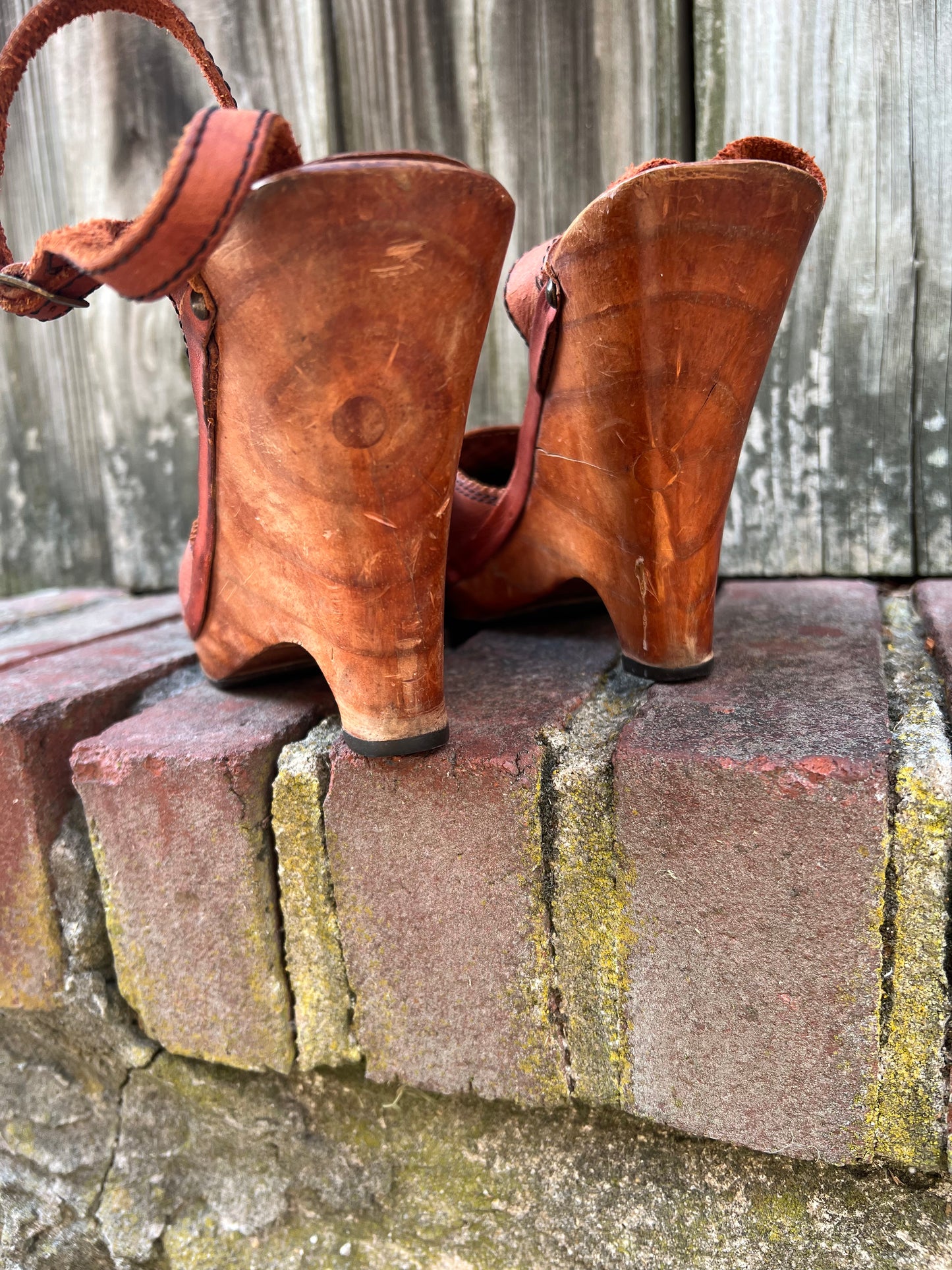 Wood and Leather Heels
