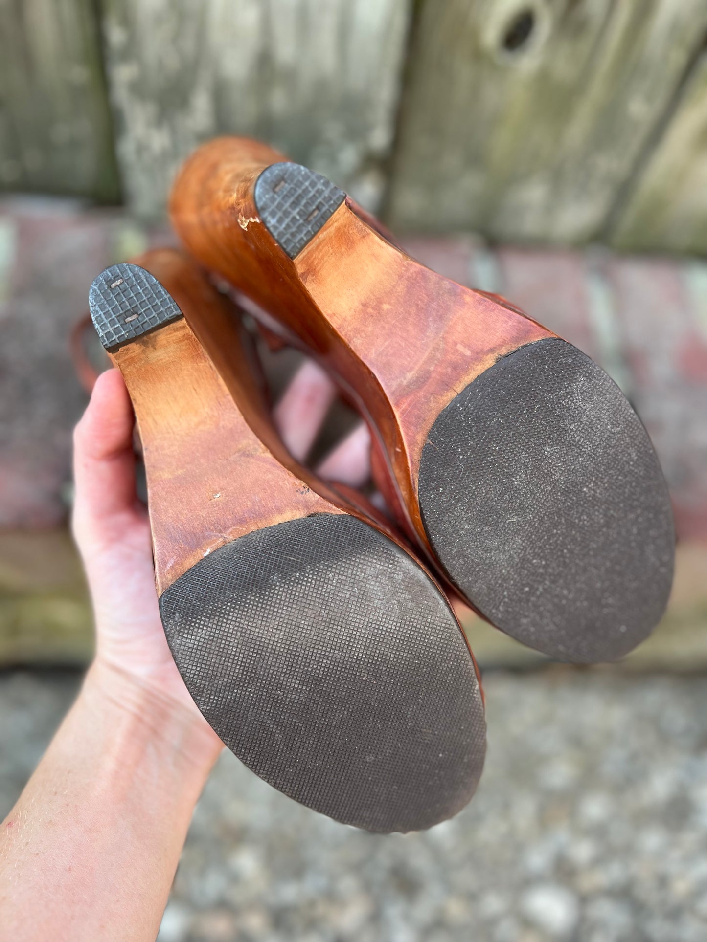 Wood and Leather Heels