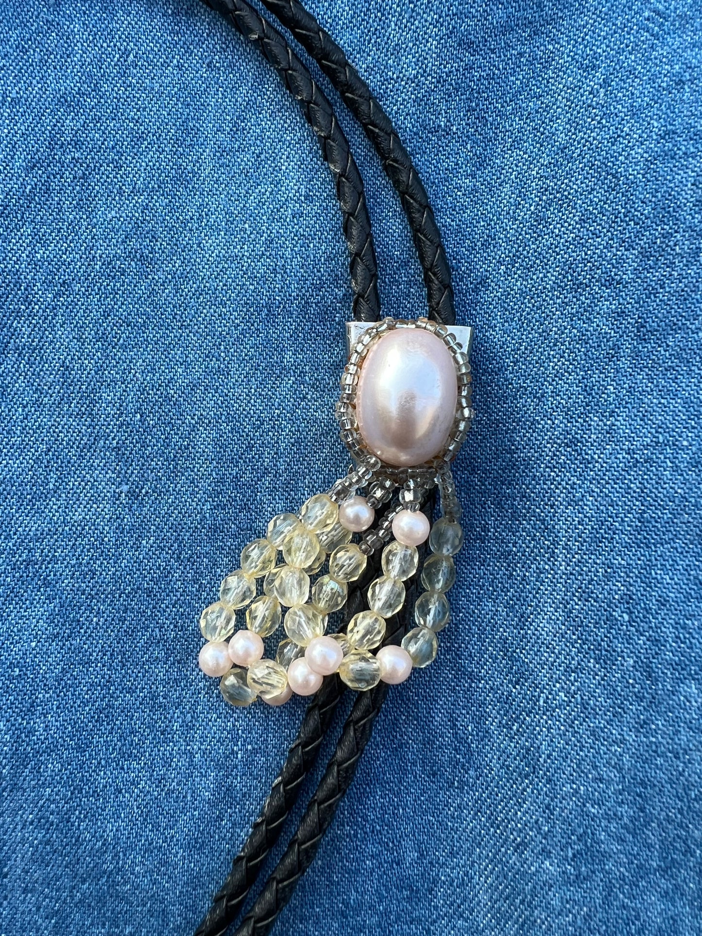 Faux Pearl Bolo Tie