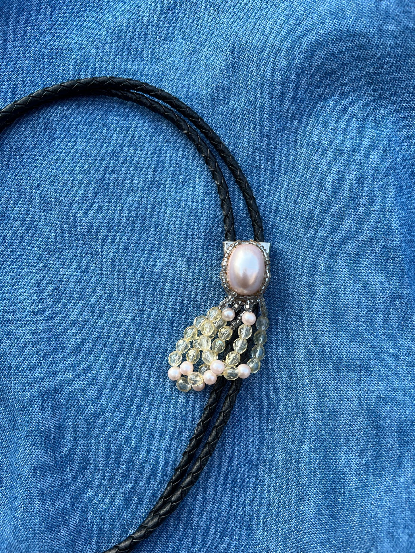 Faux Pearl Bolo Tie