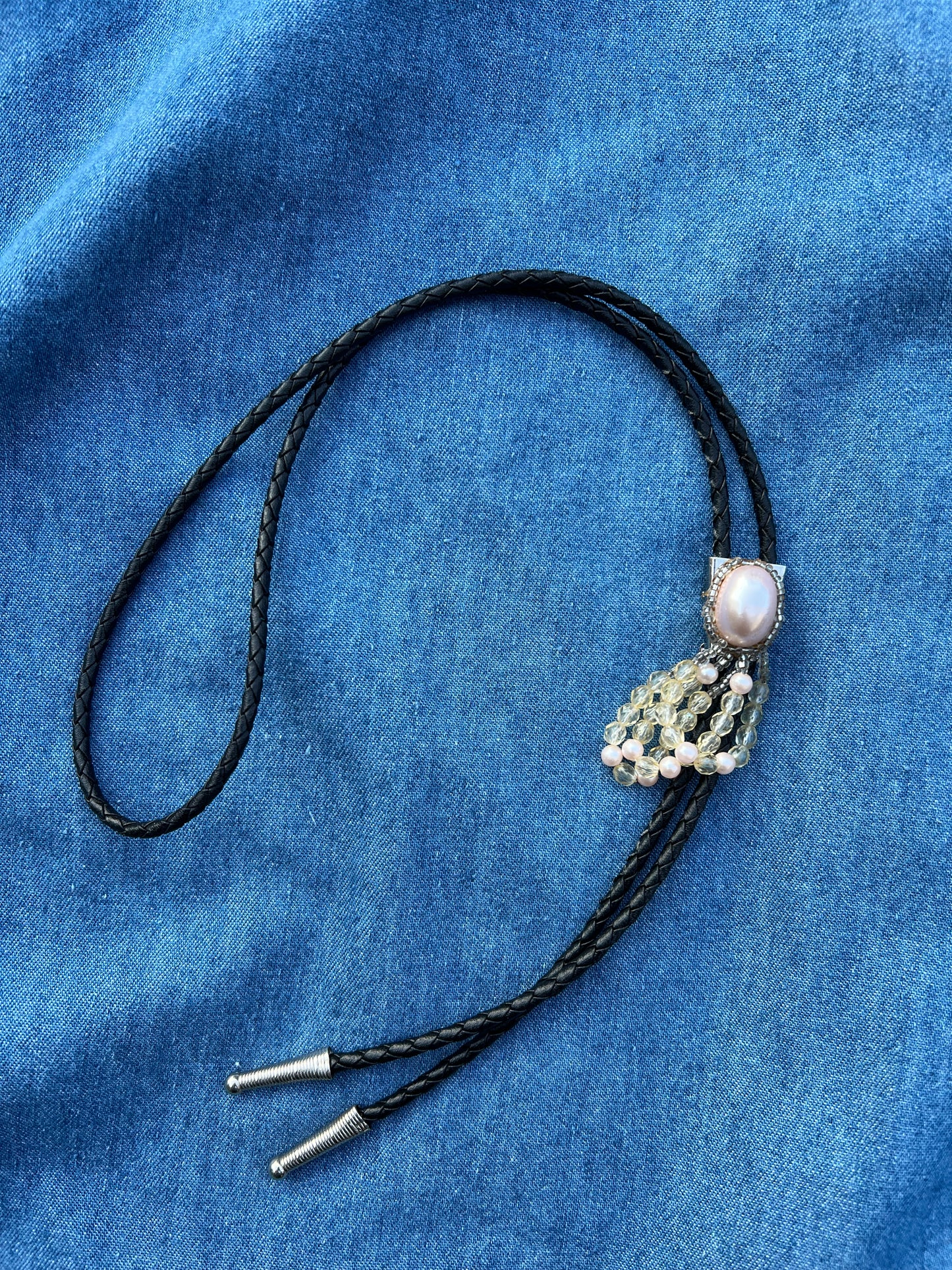 Faux Pearl Bolo Tie