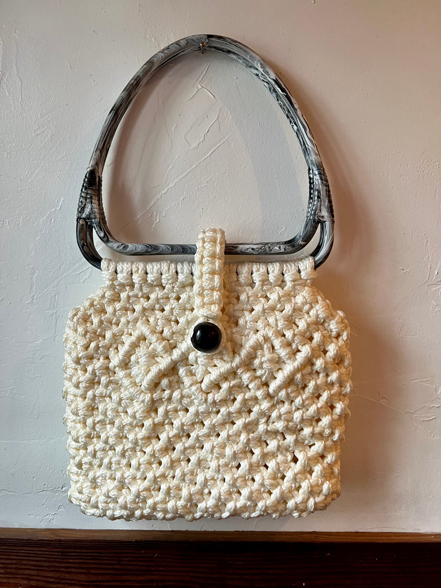 White Macrame Bag