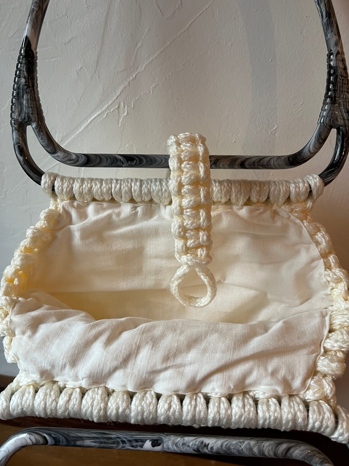 White Macrame Bag