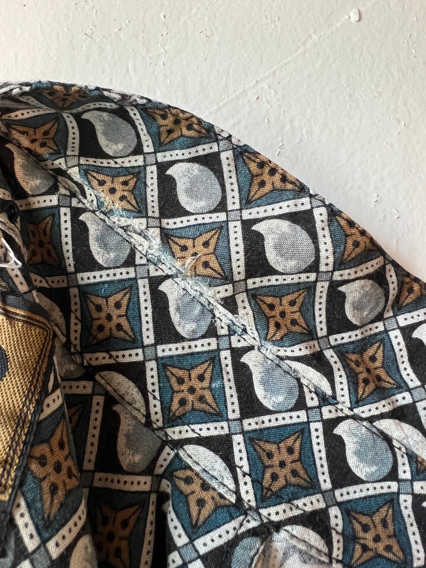 Blue Patterned Button-Up
