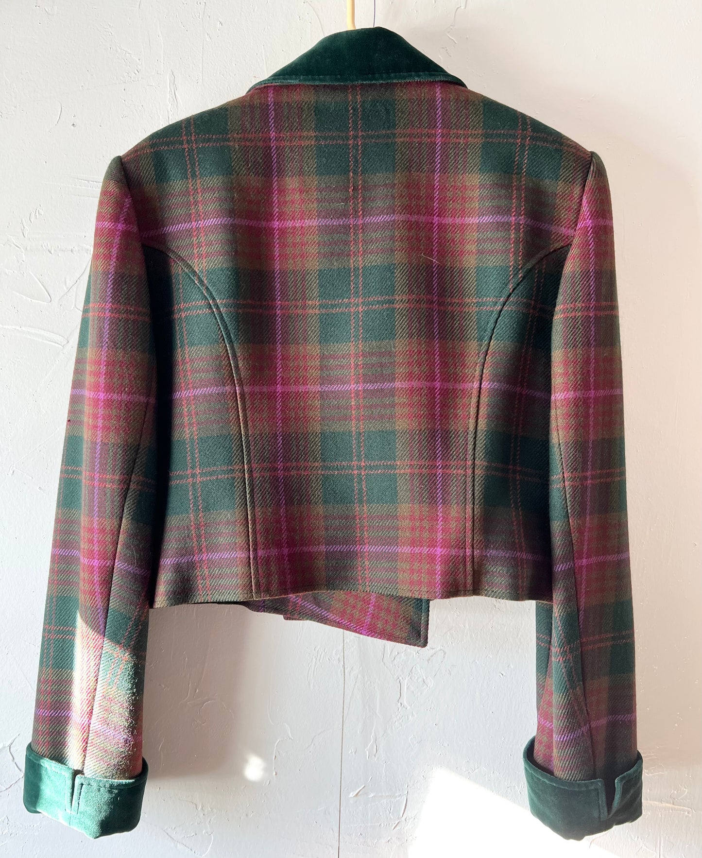 Green and Purple Plaid Blazer