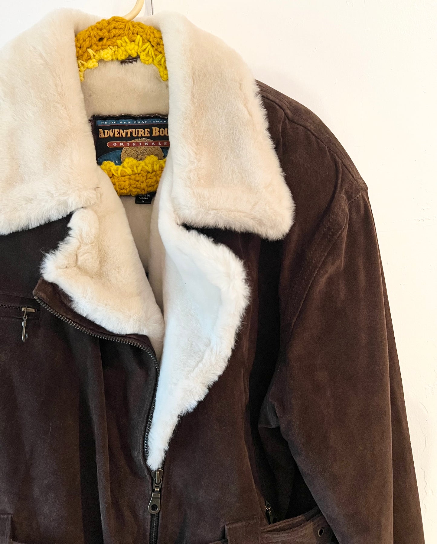 Suede and Faux Fur Bomber