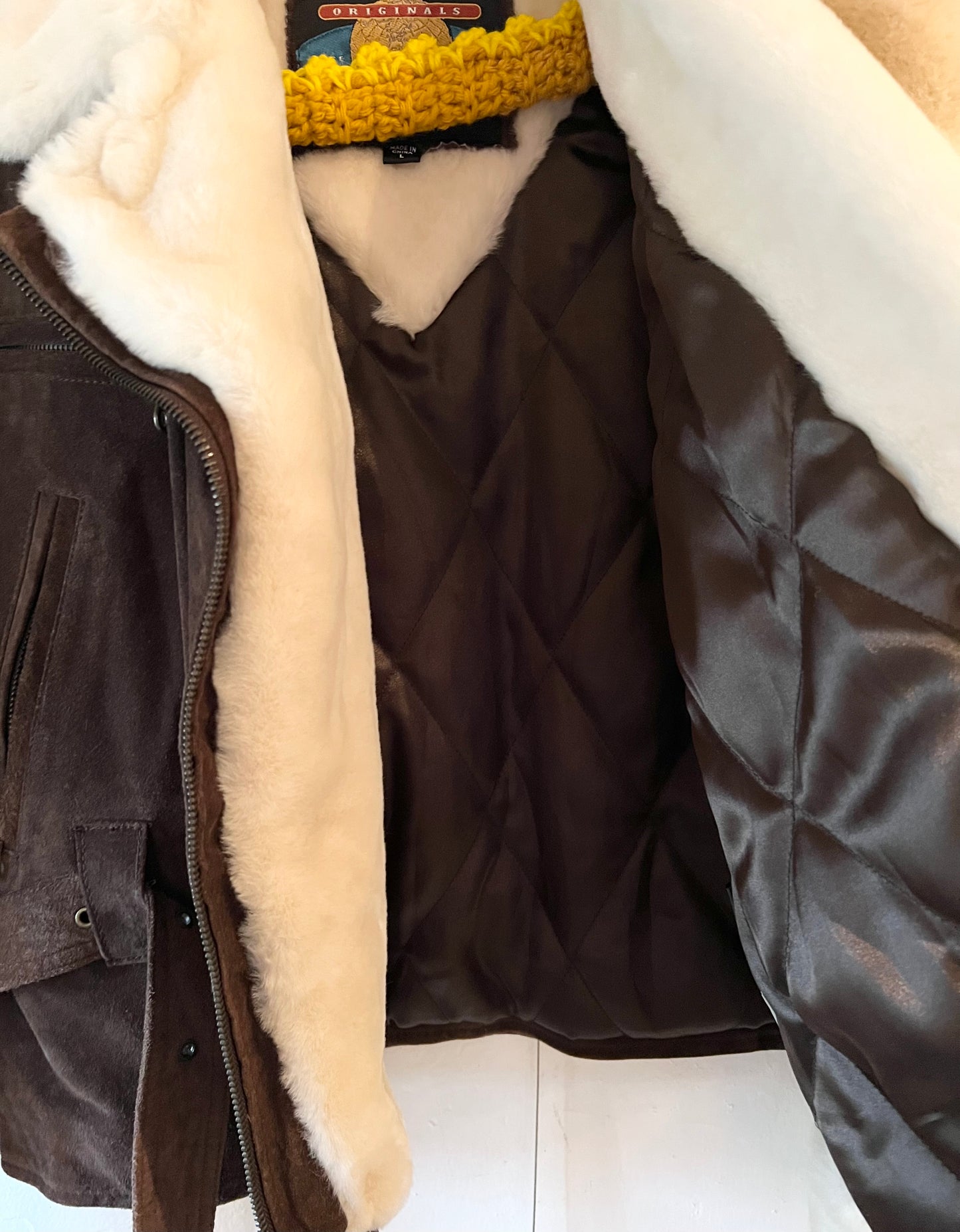 Suede and Faux Fur Bomber