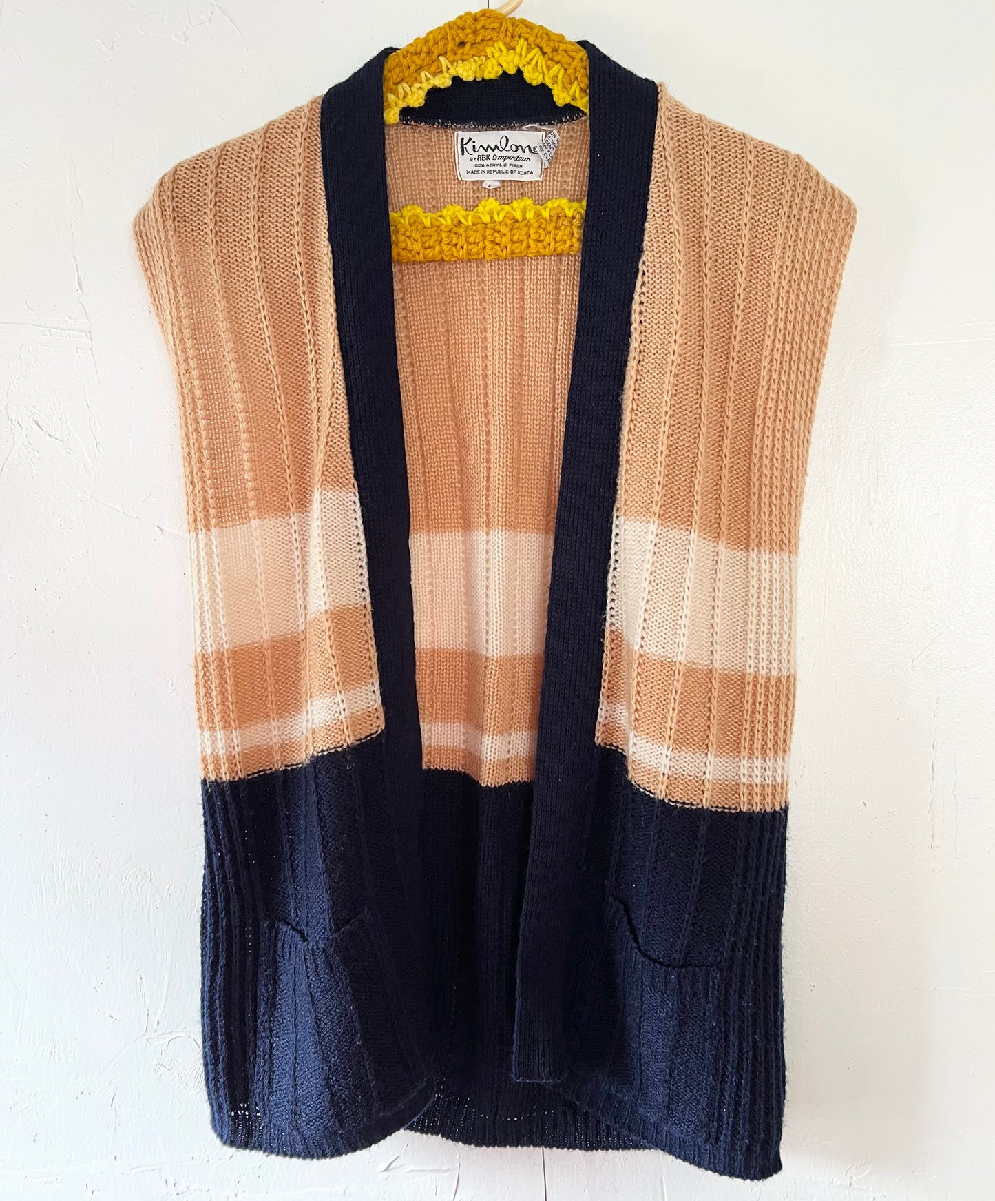 Blue and Tan Knit Vest