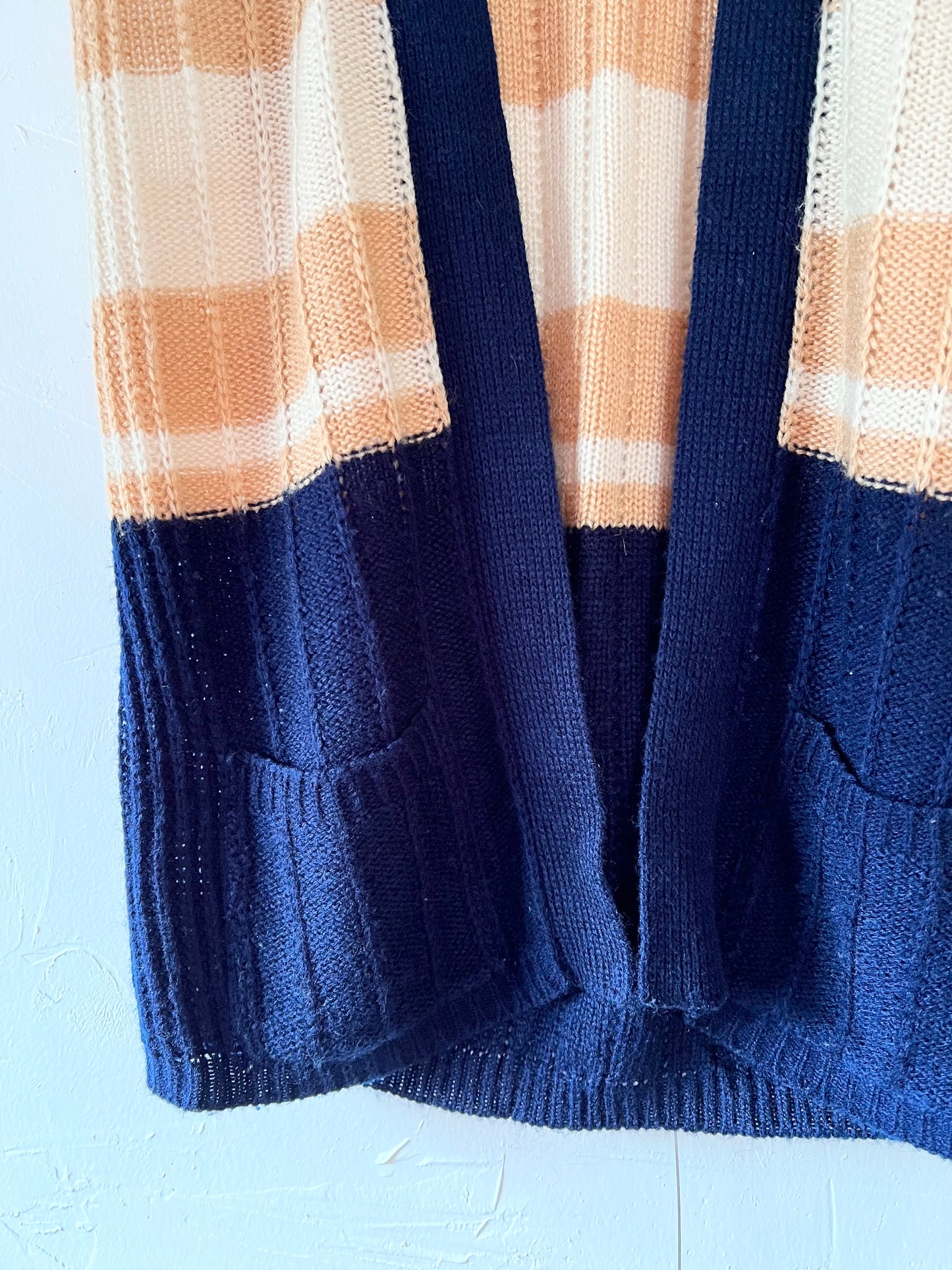 Blue and Tan Knit Vest