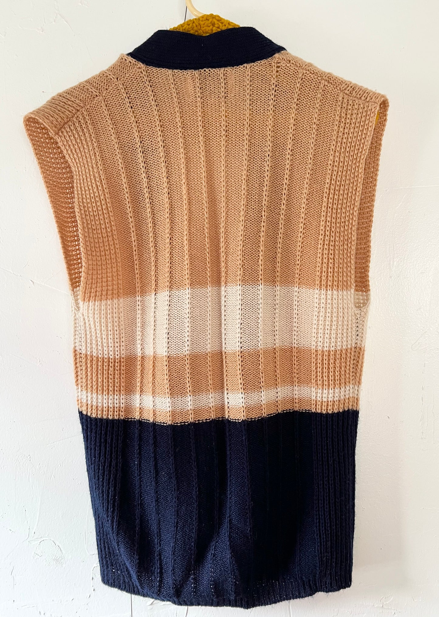 Blue and Tan Knit Vest