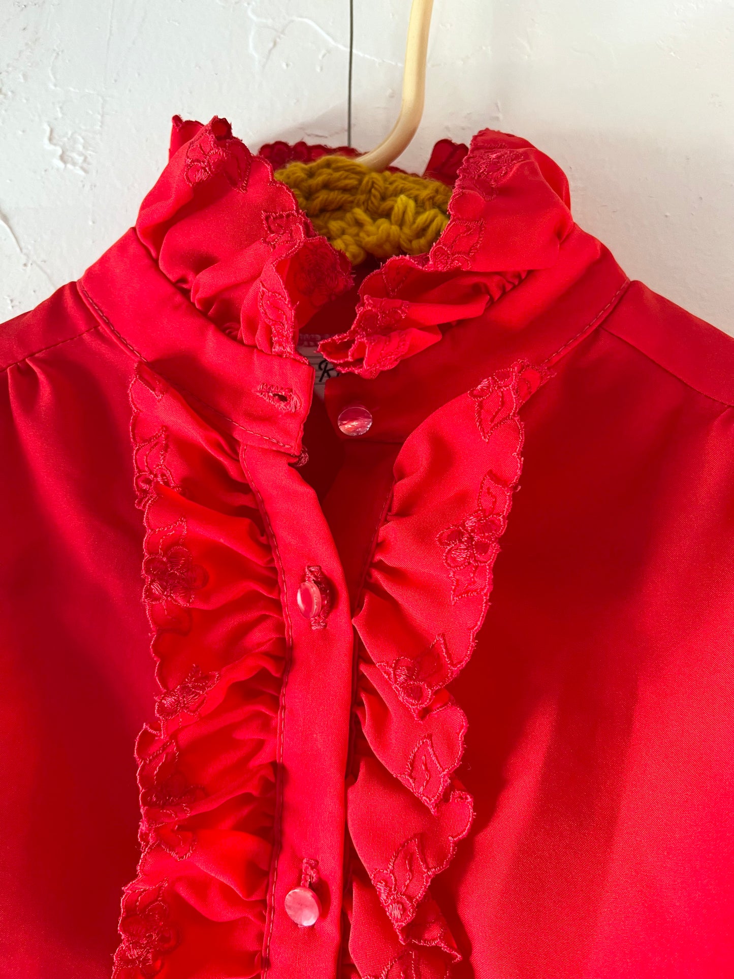 Red Frilly Blouse