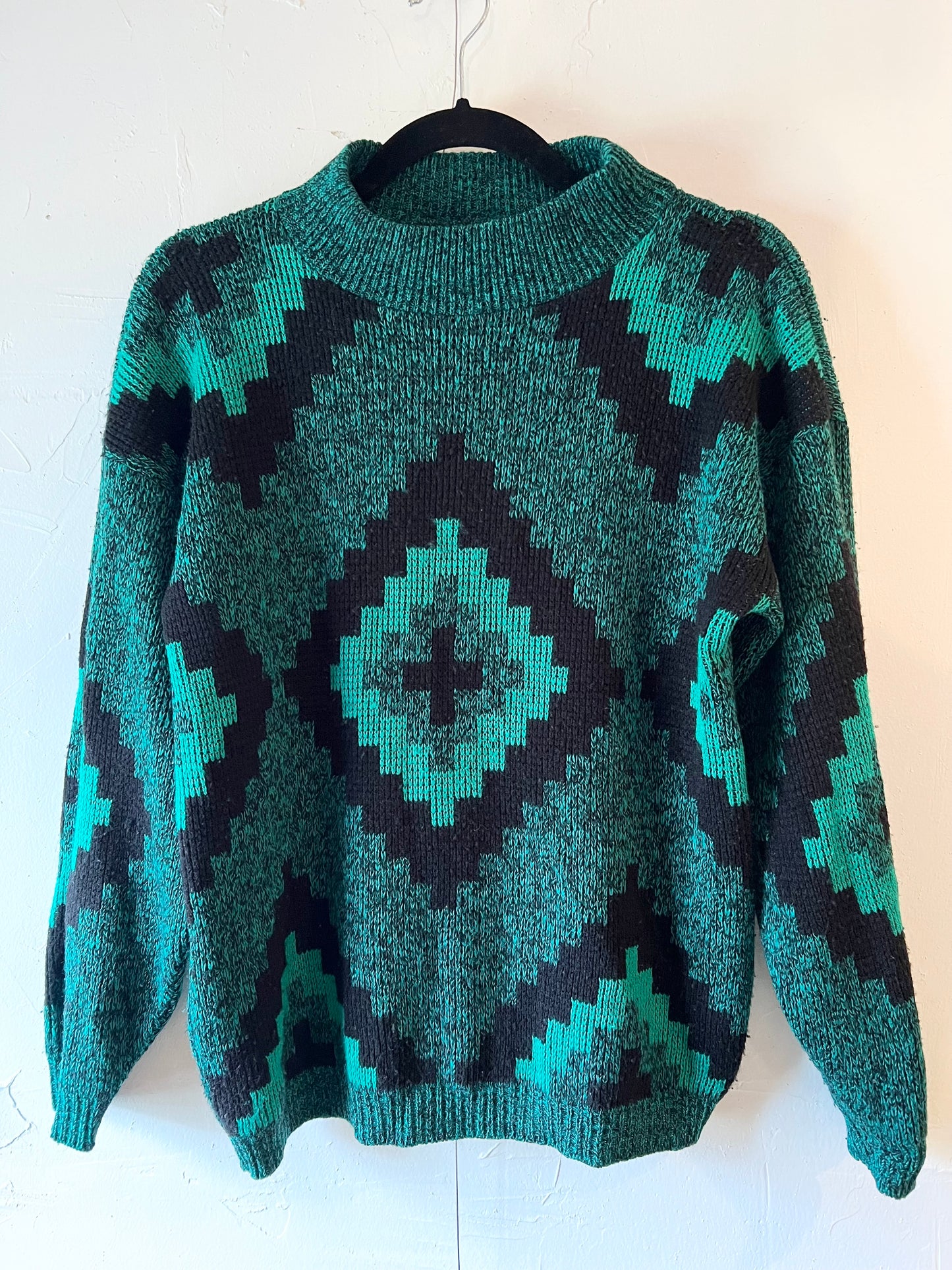 Green Geometric Sweater