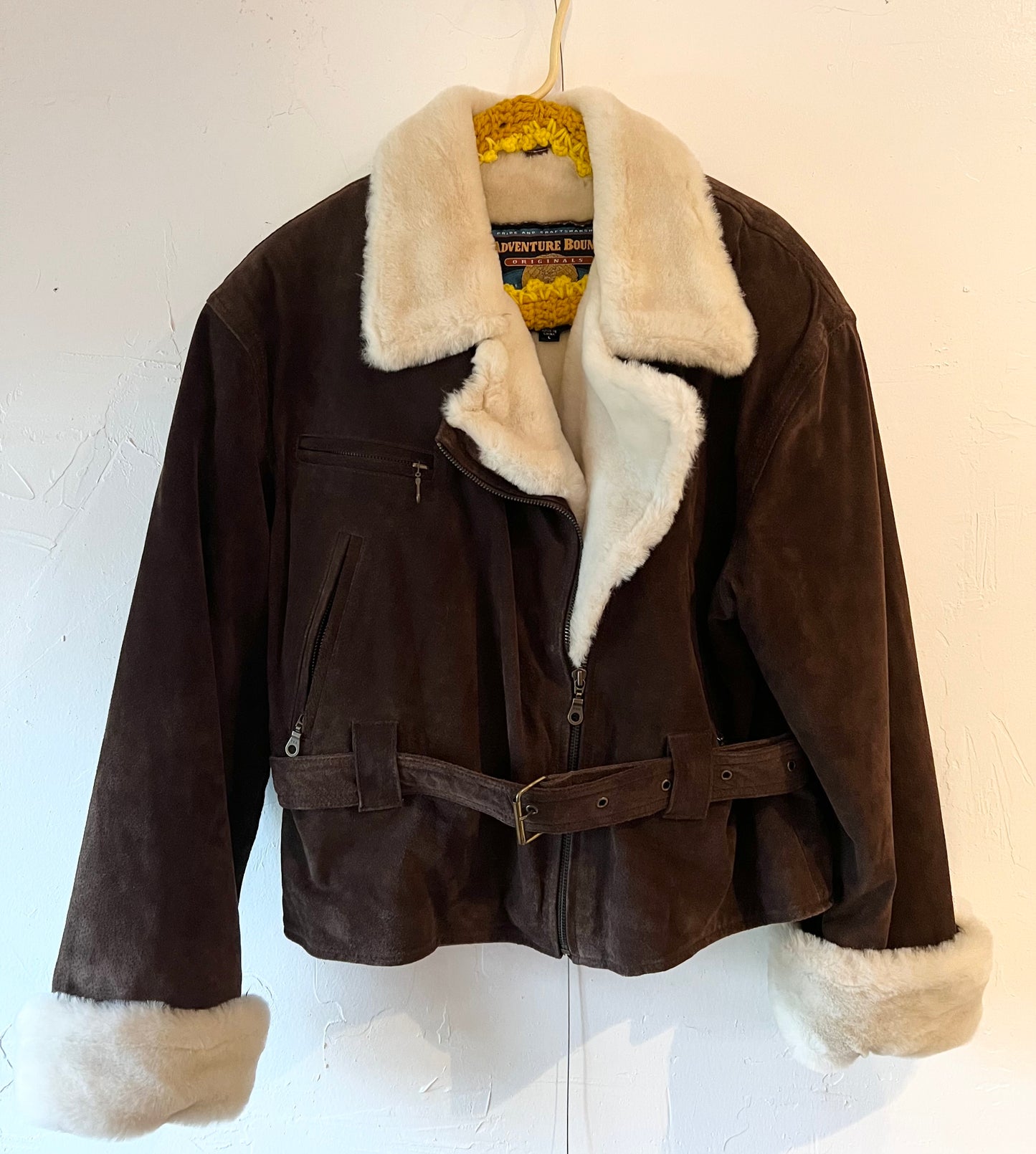 Suede and Faux Fur Bomber