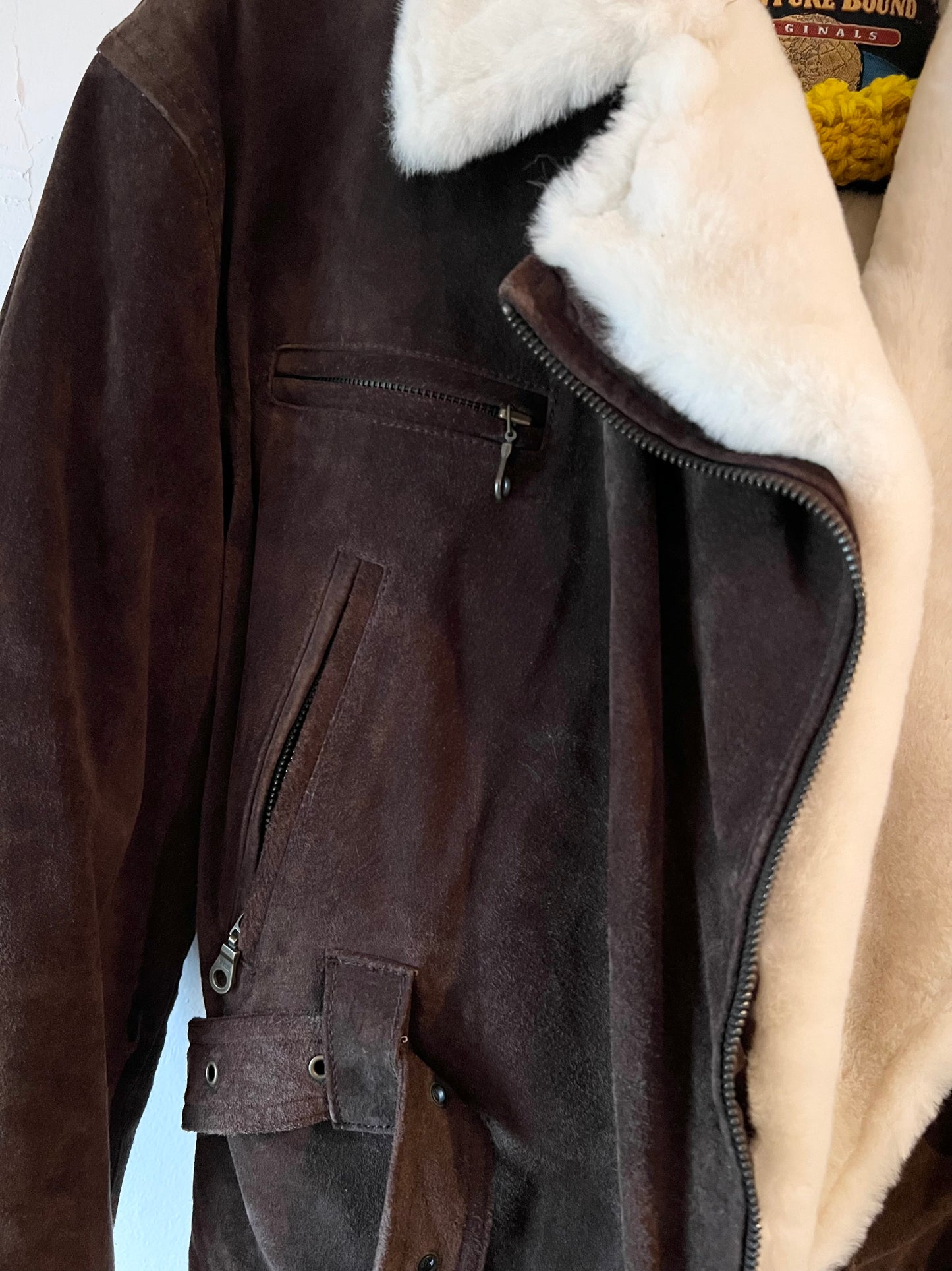 Suede and Faux Fur Bomber