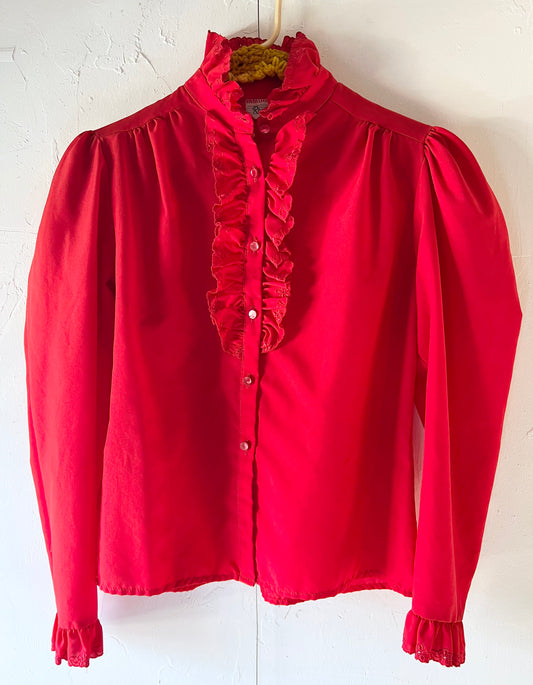 Red Frilly Blouse