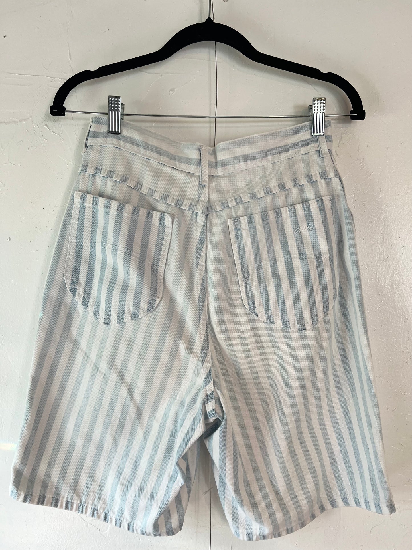 Striped Denim Shorts